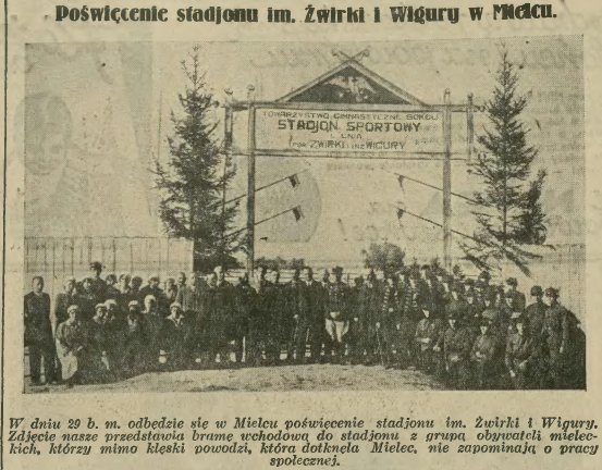 Otwarcie stadionu Sokoła Mielec przy ul. Żwirki i Wigury w Mielcu, 1934 r.