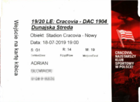 2019-07-18 Cracovia - DAC Dunajska Streda bilet.png